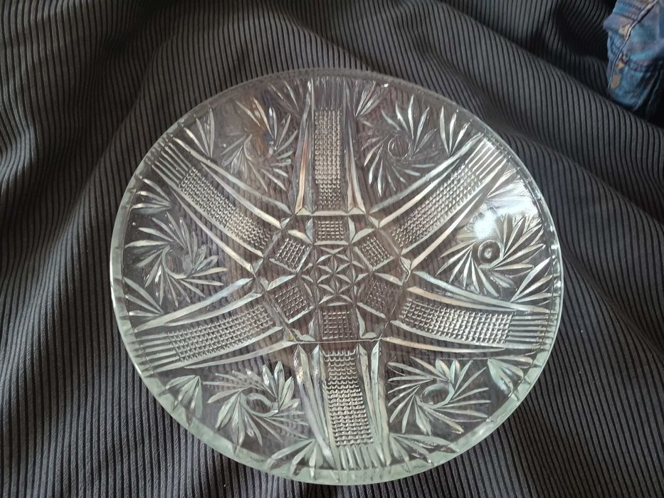 talerz, misa ze szkła kryształowego, średnica 22cm