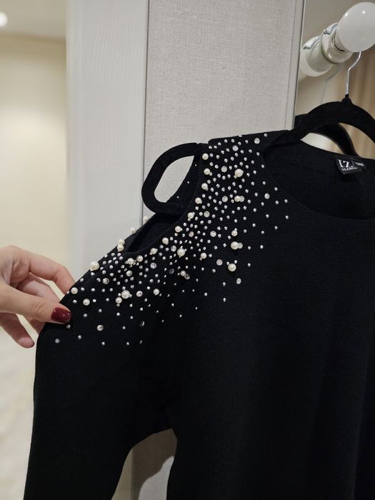 ‼️Sandro біла тепла кофта з декольте вовна 37%