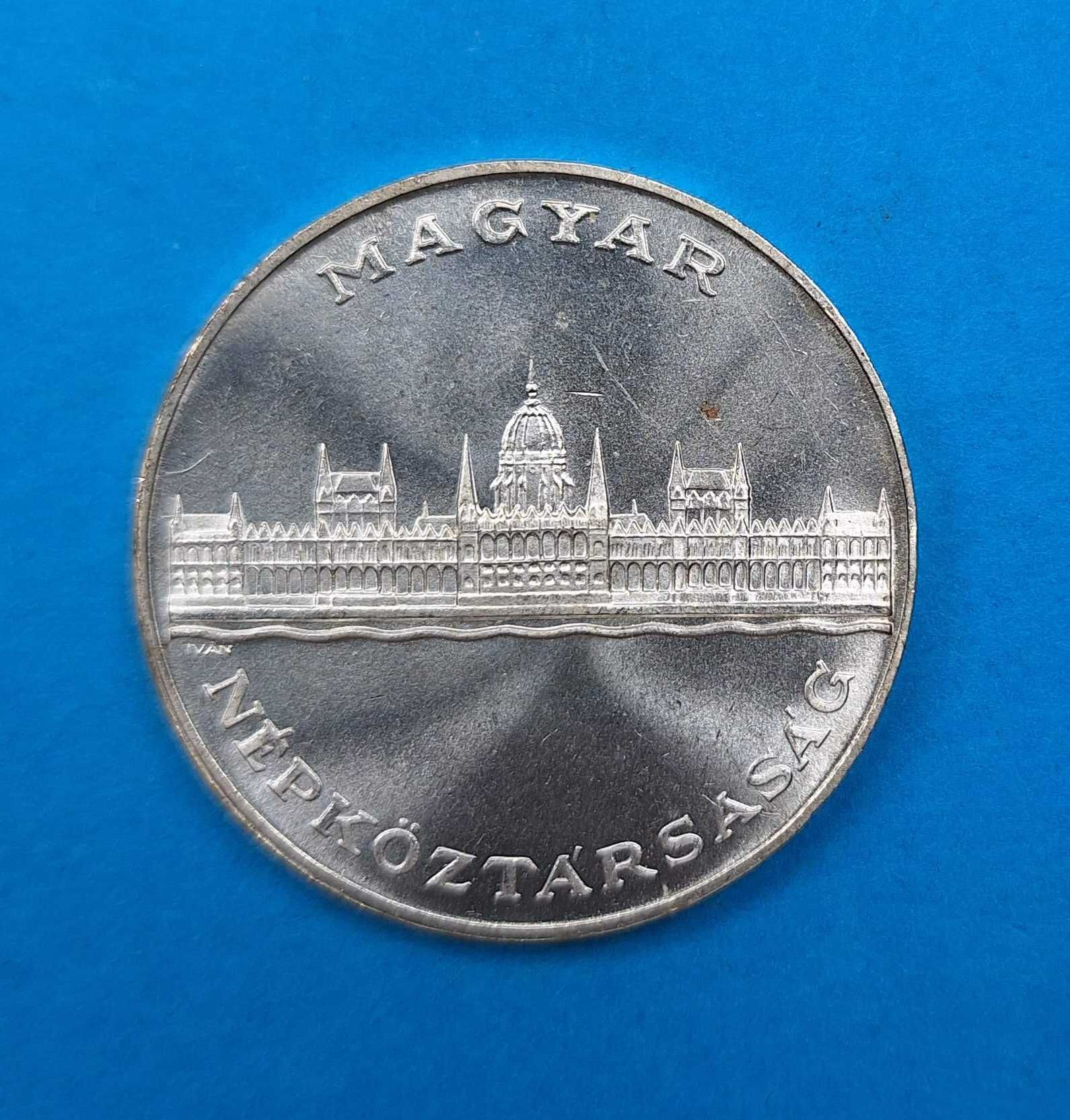 Węgry 25 forintów 1956, 10 lat forinta, piękny stan, srebro 0,800