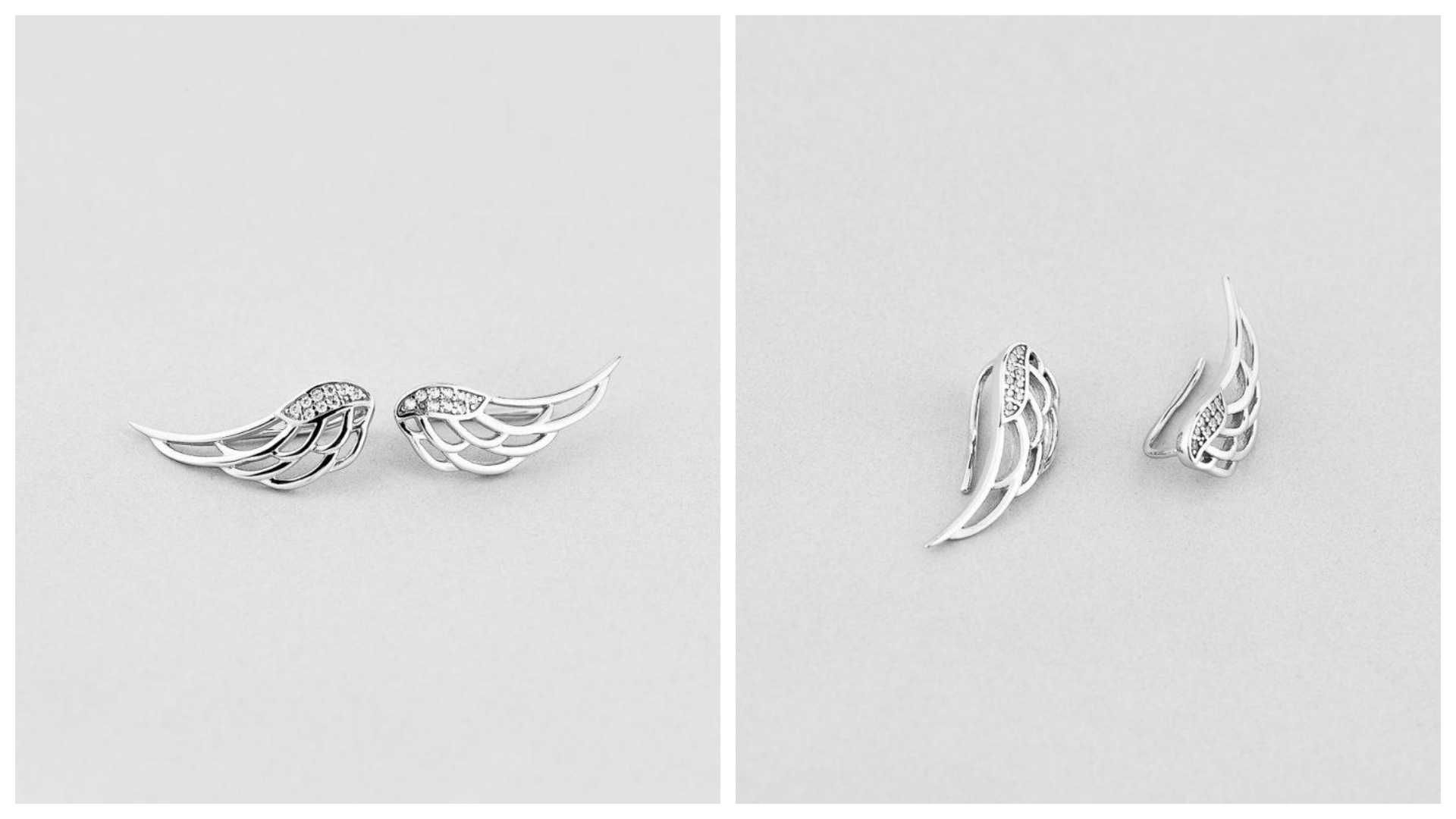 Сережки Ангельські крила MINIMAL, срібло, серьги