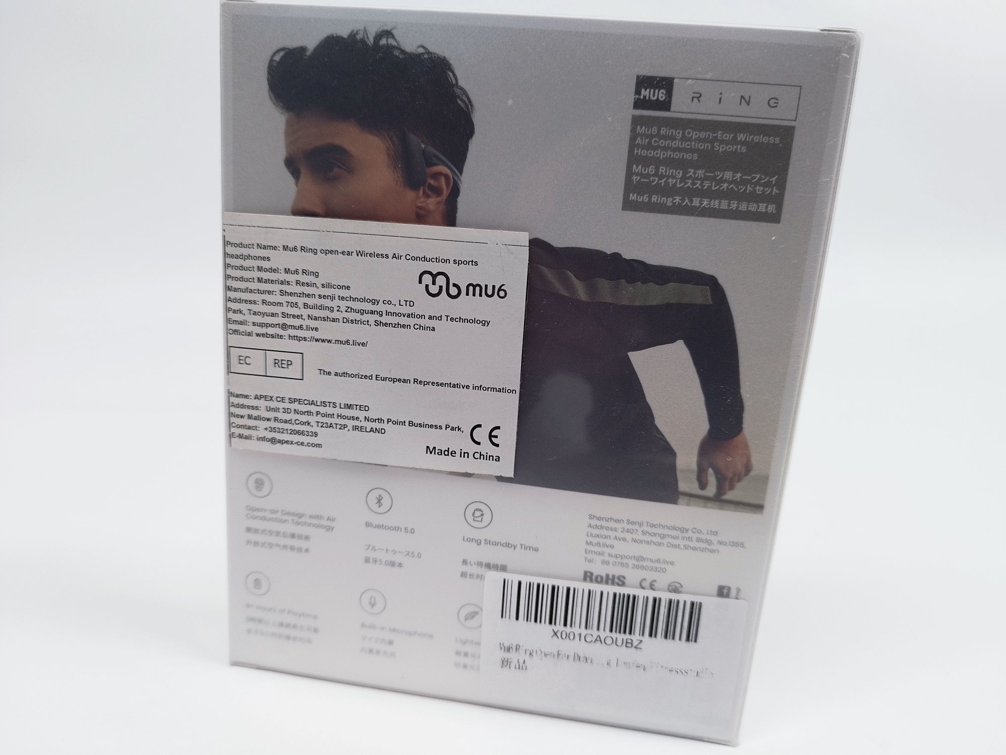 Słuchawki kostne bluetooth MU6 Ring