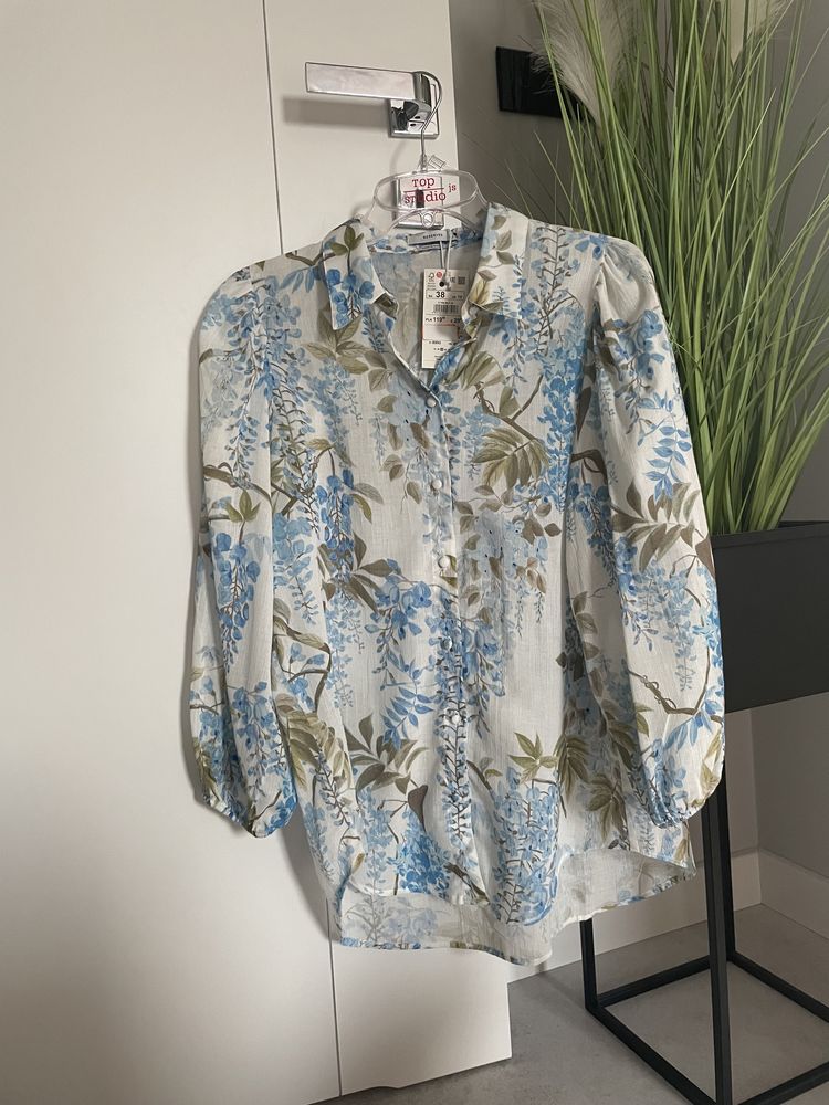 Piękna nowa koszula bluzka Reserved kwiaty bawełna 38 M