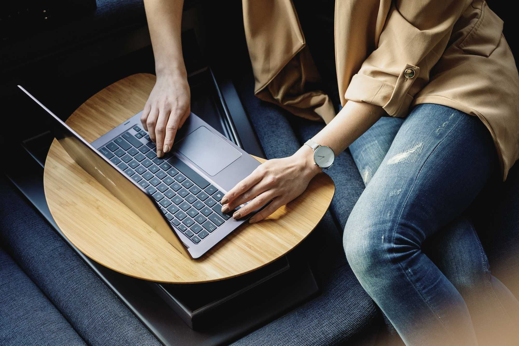 Podstawka podkładka do laptopa chłodząca bambusowa gryczana hand made