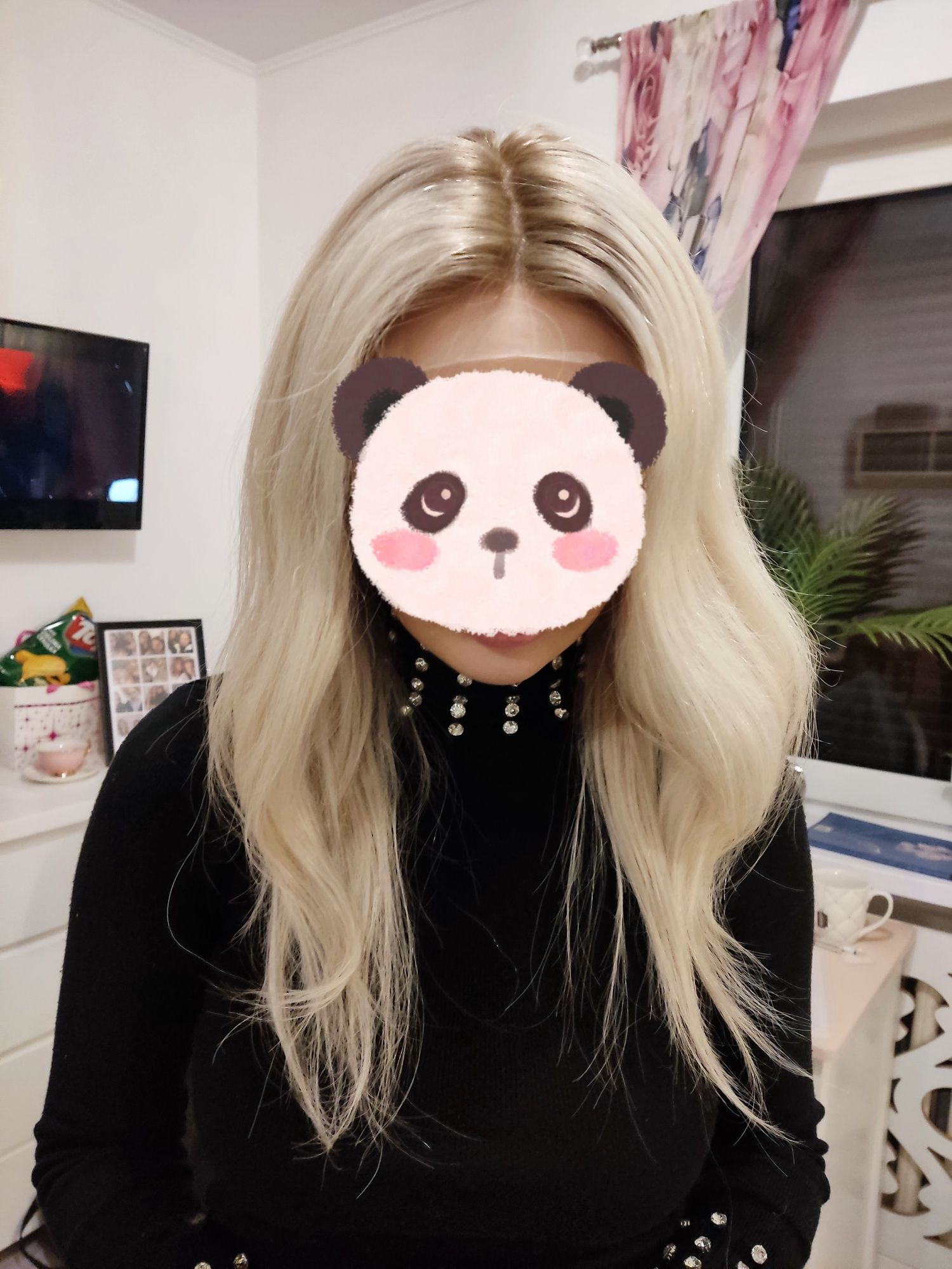 Peruka naturalna jasny blond z odrostem włosy 100% naturalne