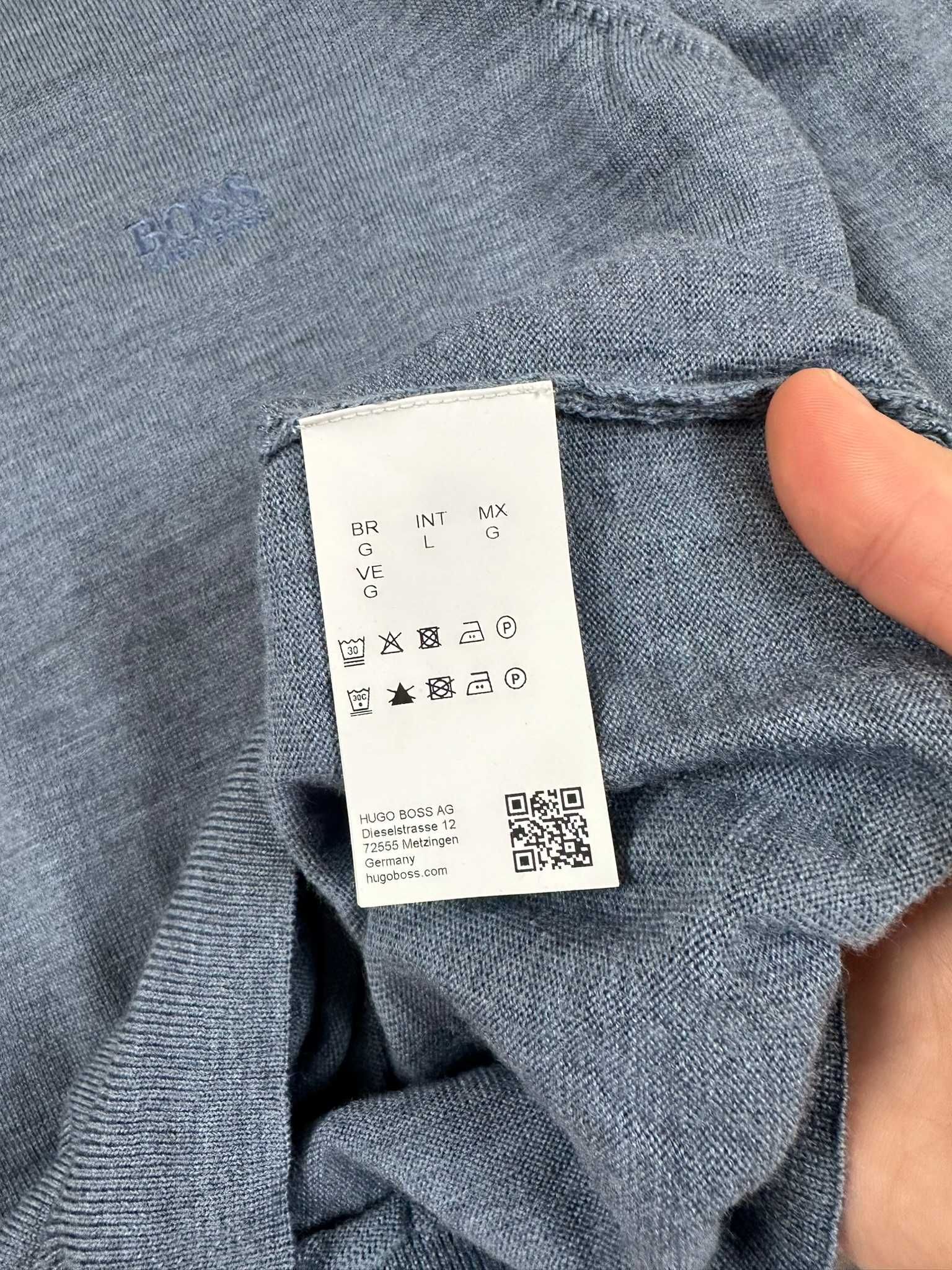 Sweter wełniany Hugo Boss merino męski elegancki r. M