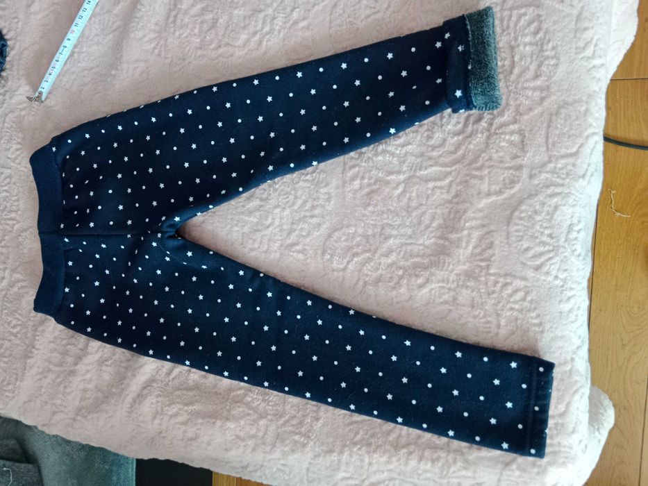 Spodnie legginsy getry rurki materiałowe ocieplane na zimę ciepłe 104