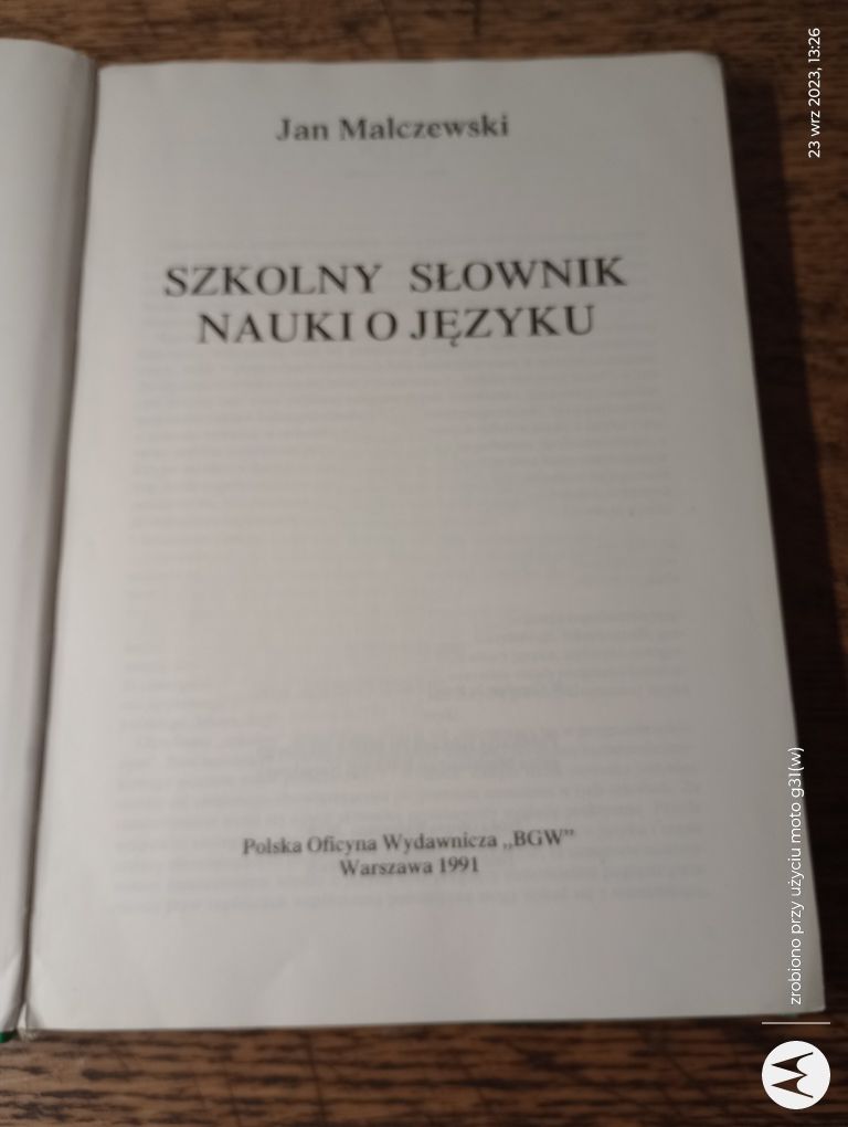 Szkolny słownik nauki o języku. Jan Malczewski