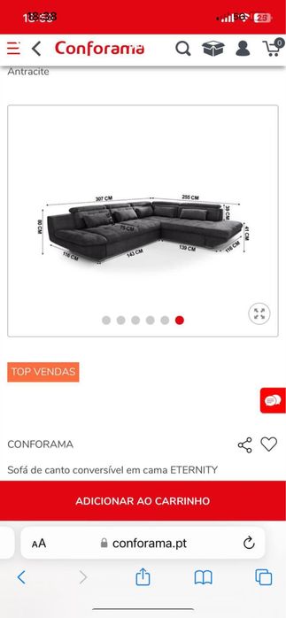 Sofa de canto como novo
