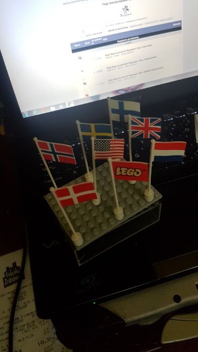 dzis LEGO 492-2 flagi nordyckie i amerykańskie unikat 1966 rok