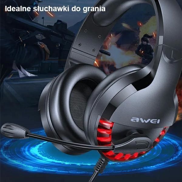 Słuchawki Gaming AWEI ES-770i z Mikrofonem | Czarny