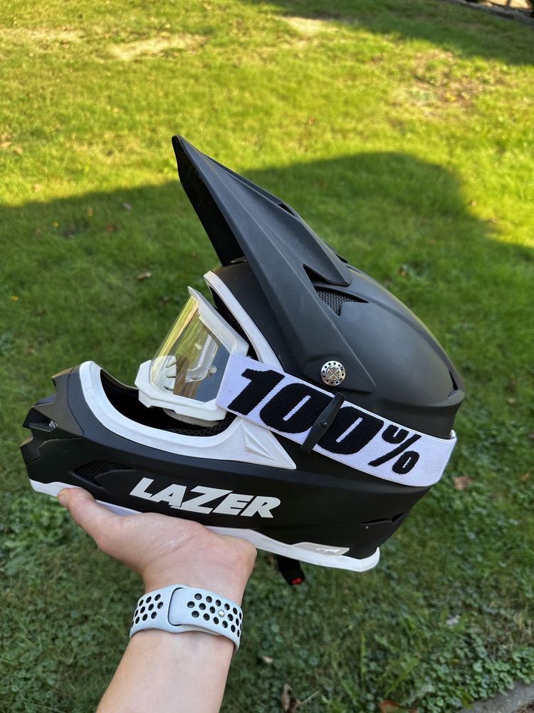 Kask lazer M + gogle 100% fox leatt