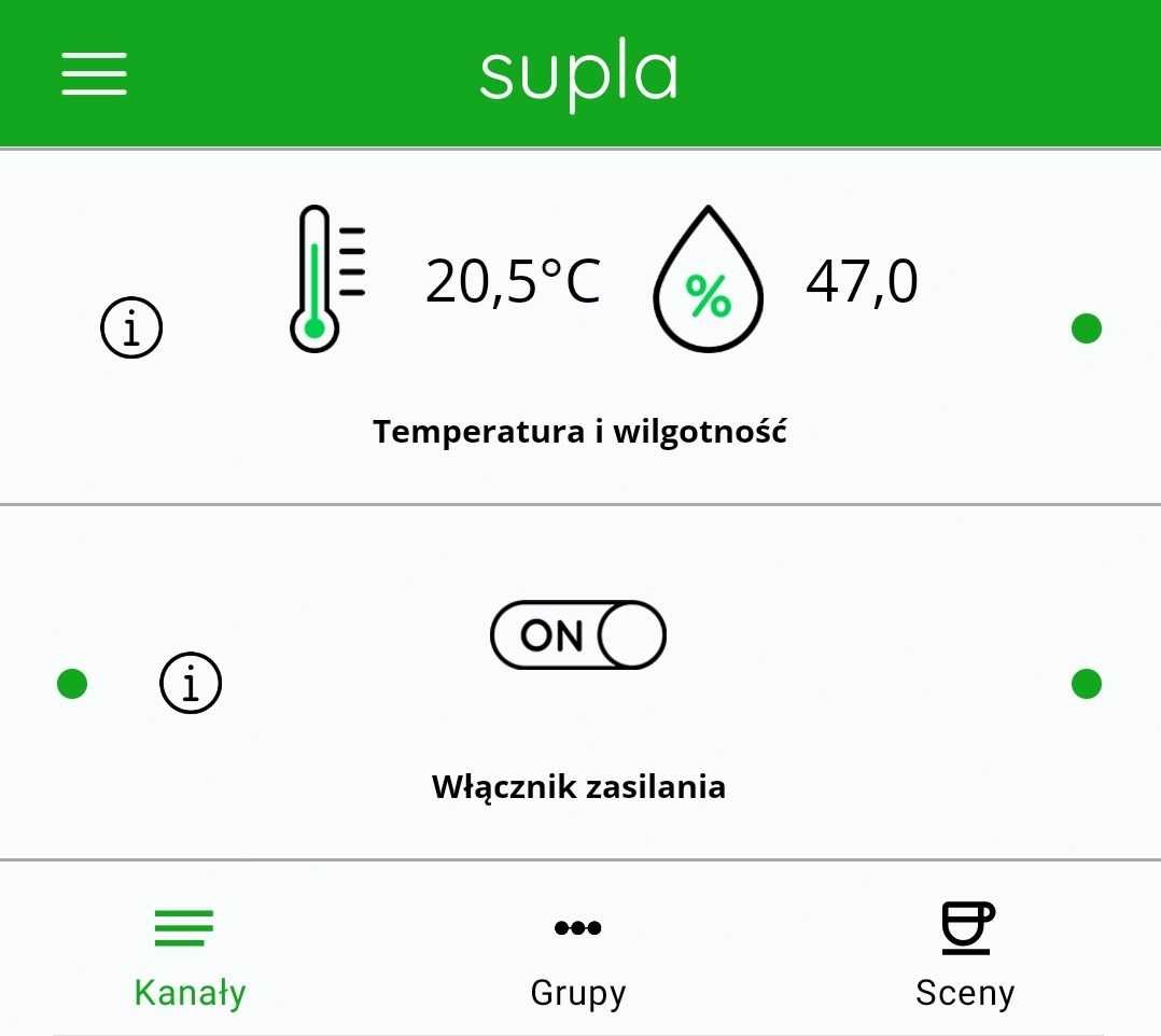 Przekaźnik WiFi czujnik temperatury i wilgotności zdalne sterowanie