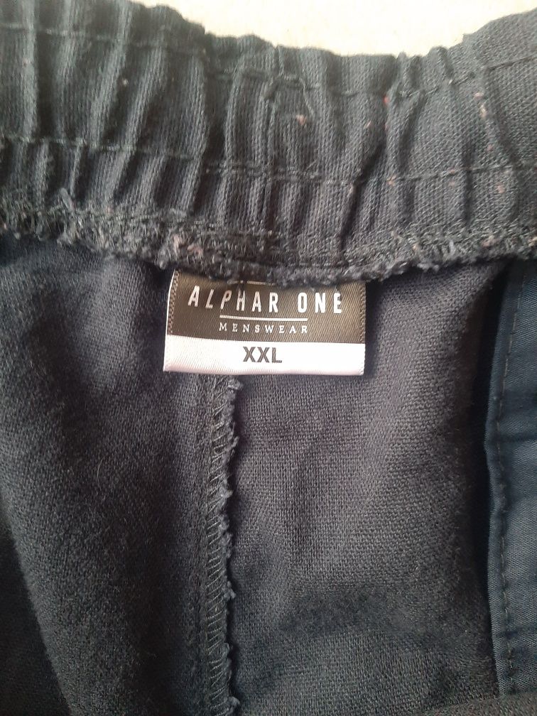Granatowe szorty lniane XXL