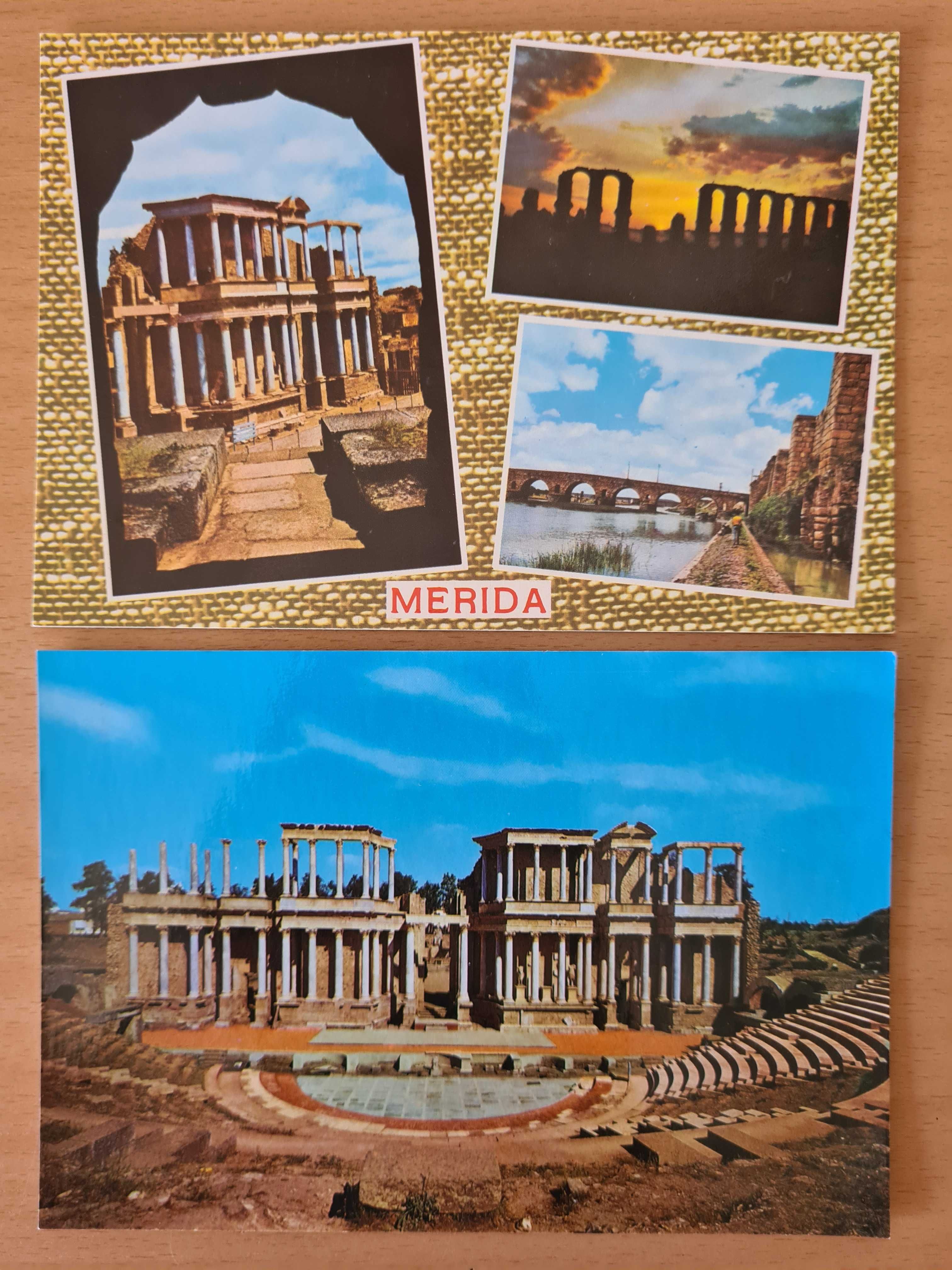 2 postais ilustrados de Mérida, Espanha