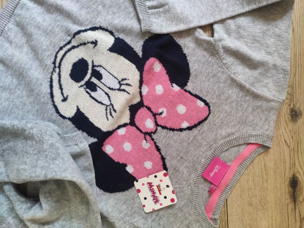 Sweterek i bluza szary sweter Minnie Disney 110