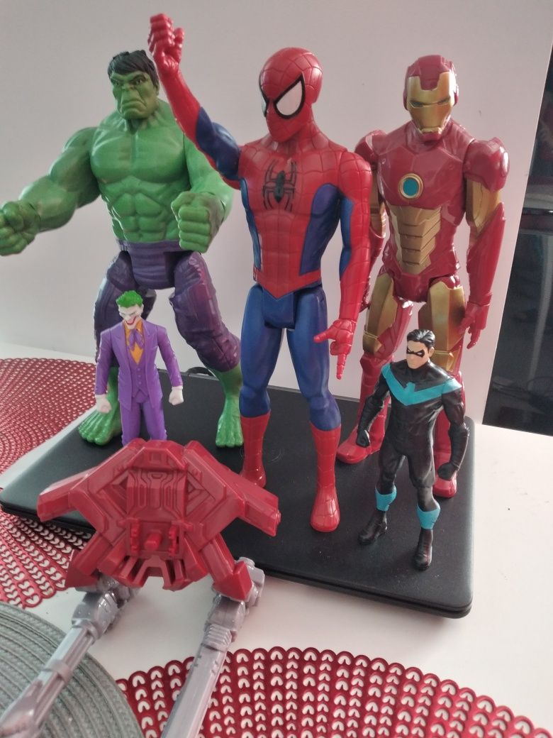 Iron man, Spider-Man, Hulk, joker i Batman zestaw