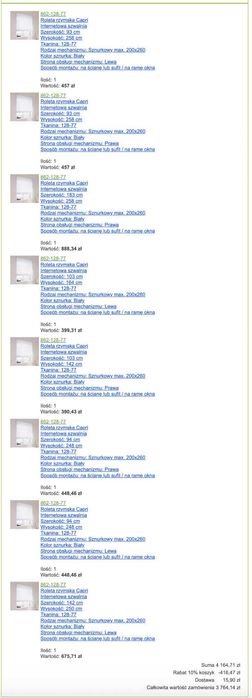 Rolety rzymskie szyte na wymiar