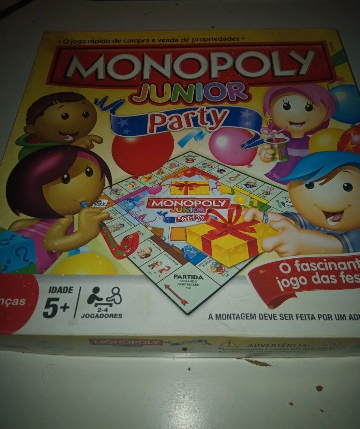 Jogo de tabuleiro Monopólio Júnior Party crianças 5+ (incompleto)