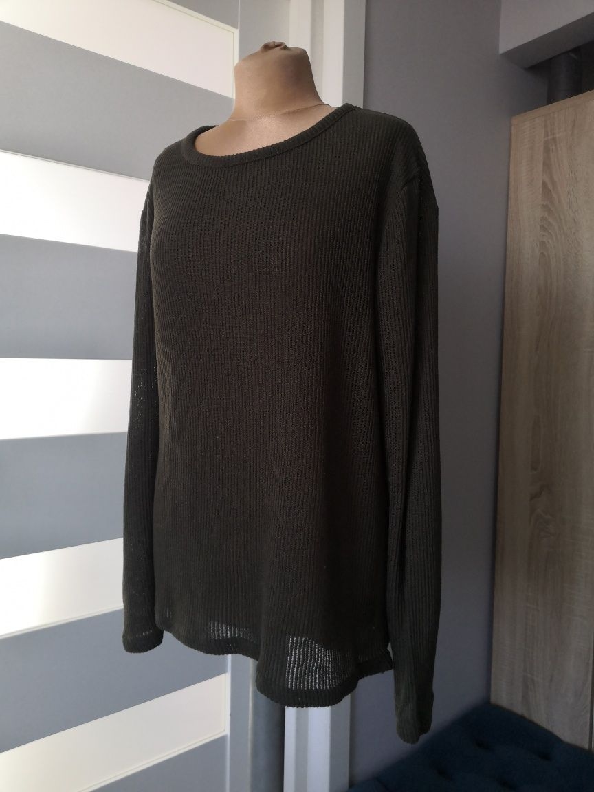 River Island bluzka sweter dłuższy zielony khaki.