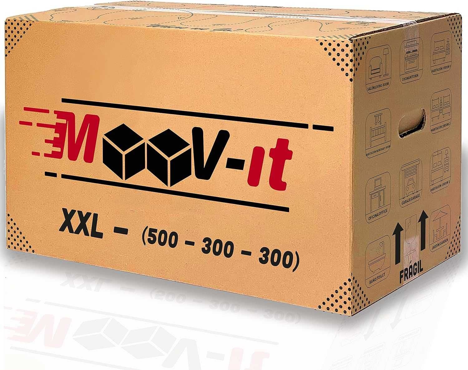 20 caixas para mudanças armazenamento 50x30x30cm pegas/identificação