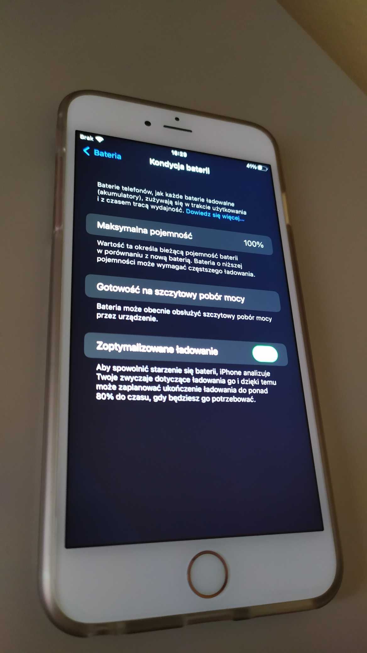 iPhone 6s plus kondycja baterii 100%