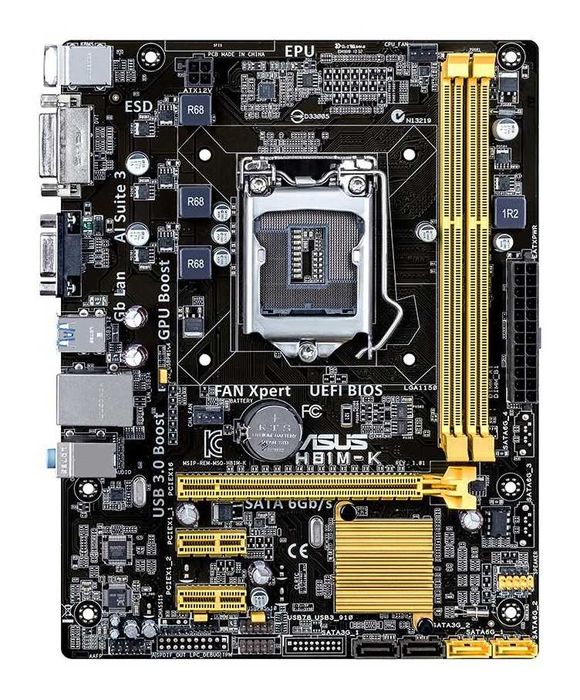 Motherboard ASUS H81M-K LGA 1150 (H3) micro ATX + backplate I/O