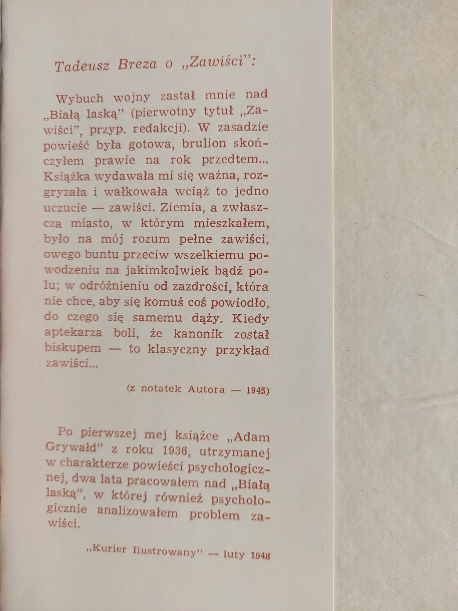 Zawiść - Tadeusz Breza