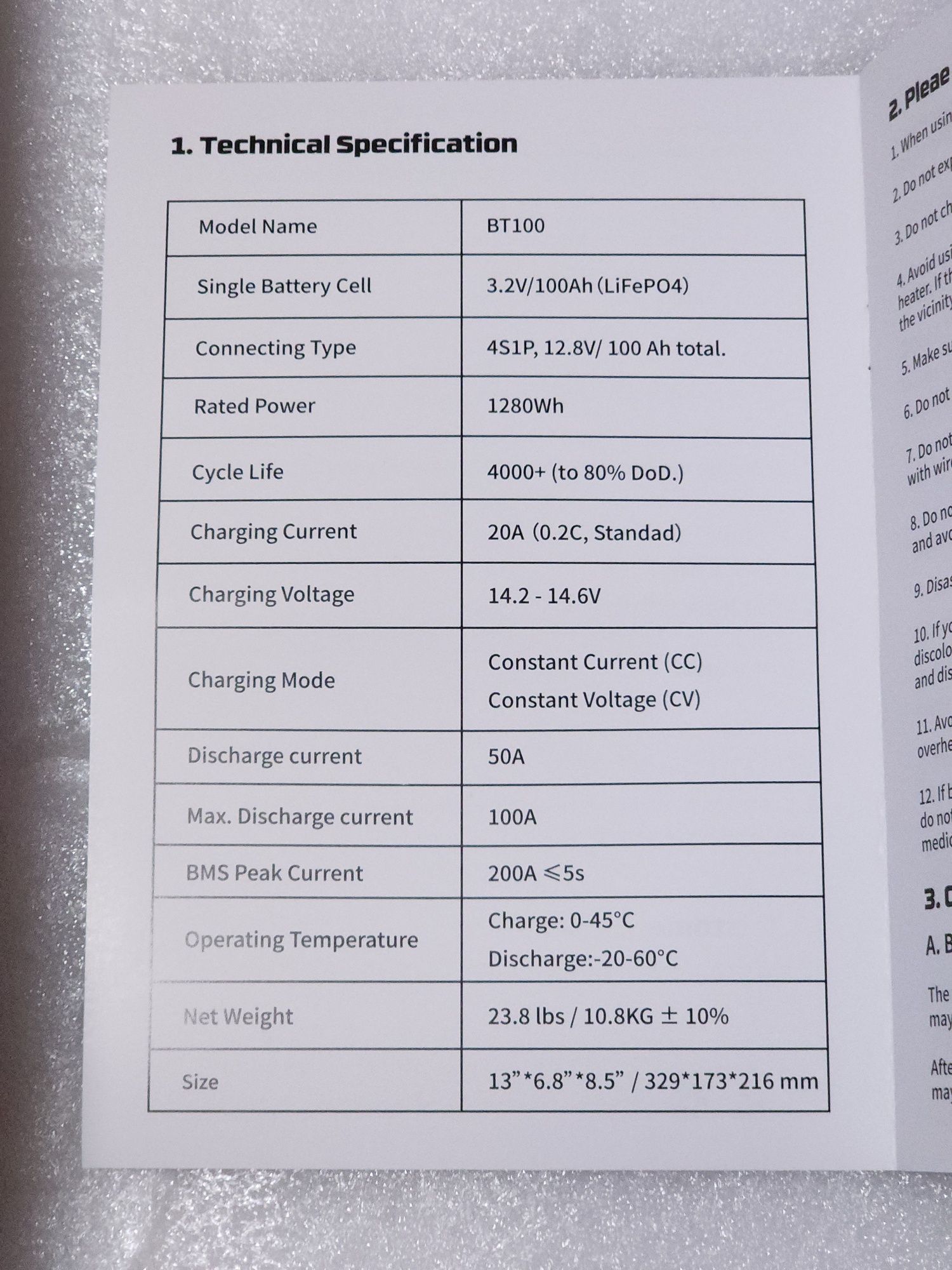 POWERWIN BT100 Аккумулятор LiFePO4 12V/100Ah (1280Wh)