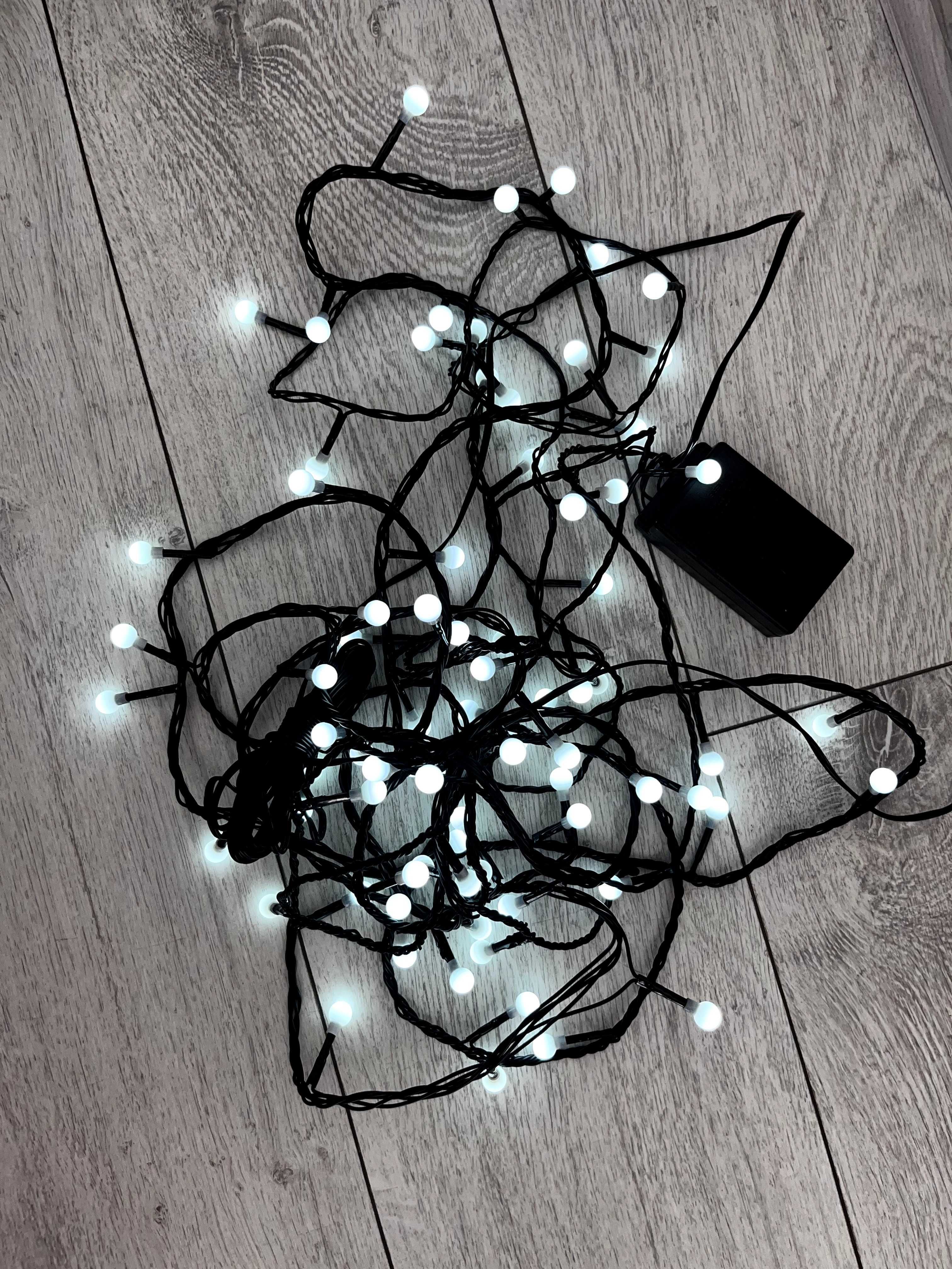 Girlanda LED 80 lampek, 4,5 metra, białe światło, zasilana sieciowo!