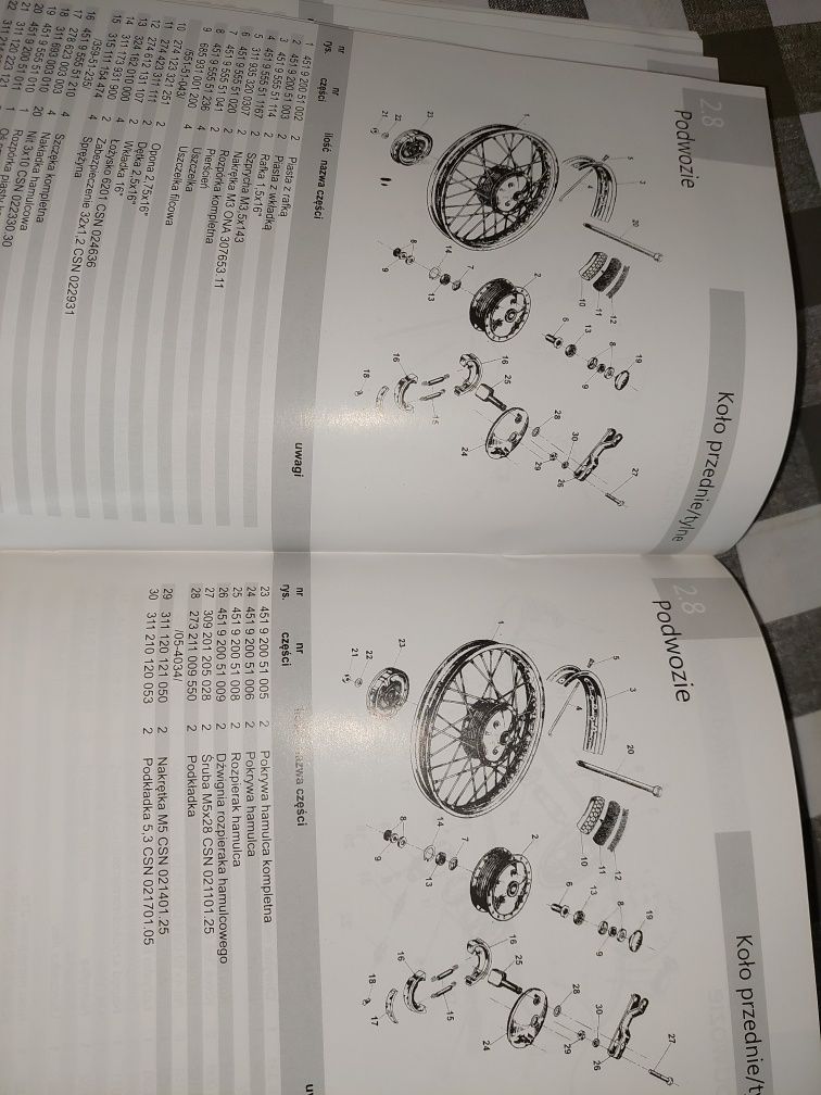 Nowy Katalog czesci instrukcja obsługi rama silnik jawa 50 mustang