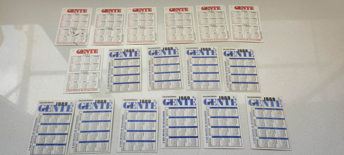 Calendários de bolso. Maria e Nova Gente - capas de 1987 e 1989