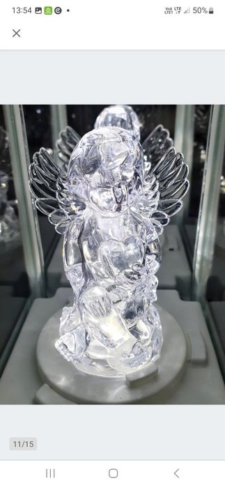 Lampion z aniołkiem świecący na Baterie na grób