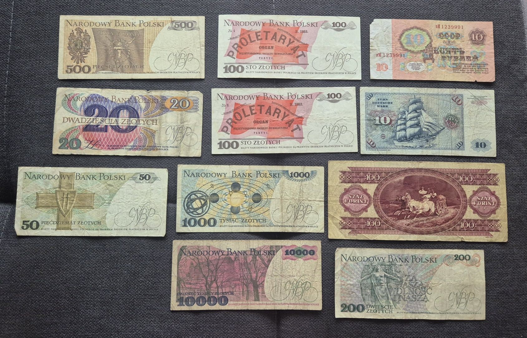 Zestaw banknotów kolekcjonerskich 11 sztuk