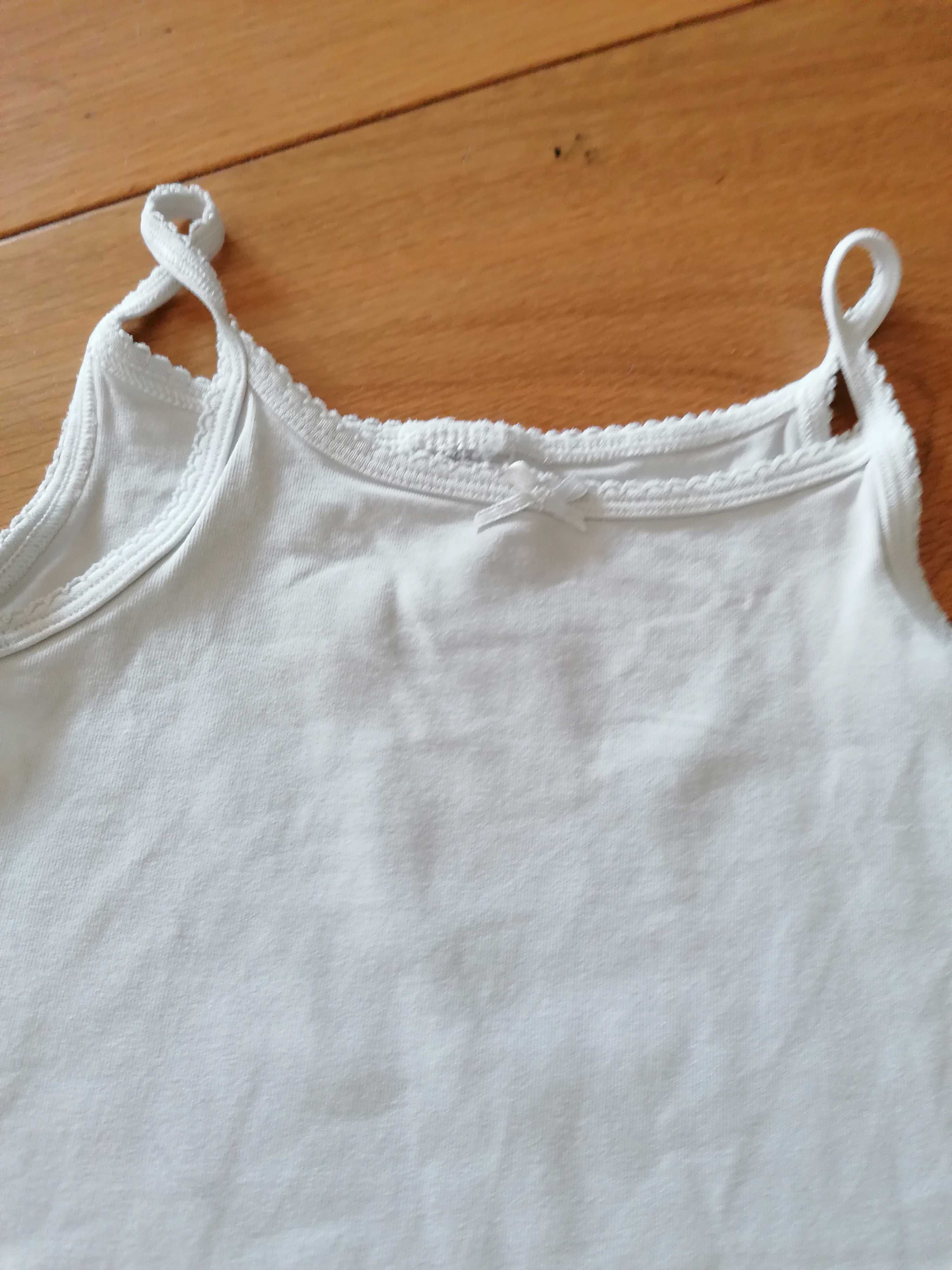 Zestaw 3x podkoszulek Tex i H&M biała i w kwiaty 98cm 2-3lata