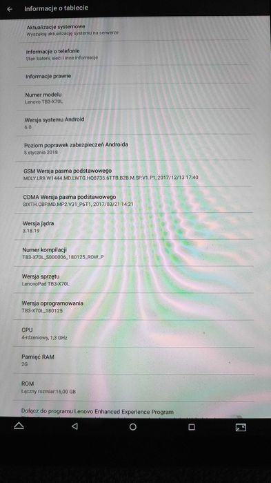 Tablet LENOVO Tab 3 10 Plus TB3-X70L 10.1" 2/16 GB LTE Wi-Fi Czarny