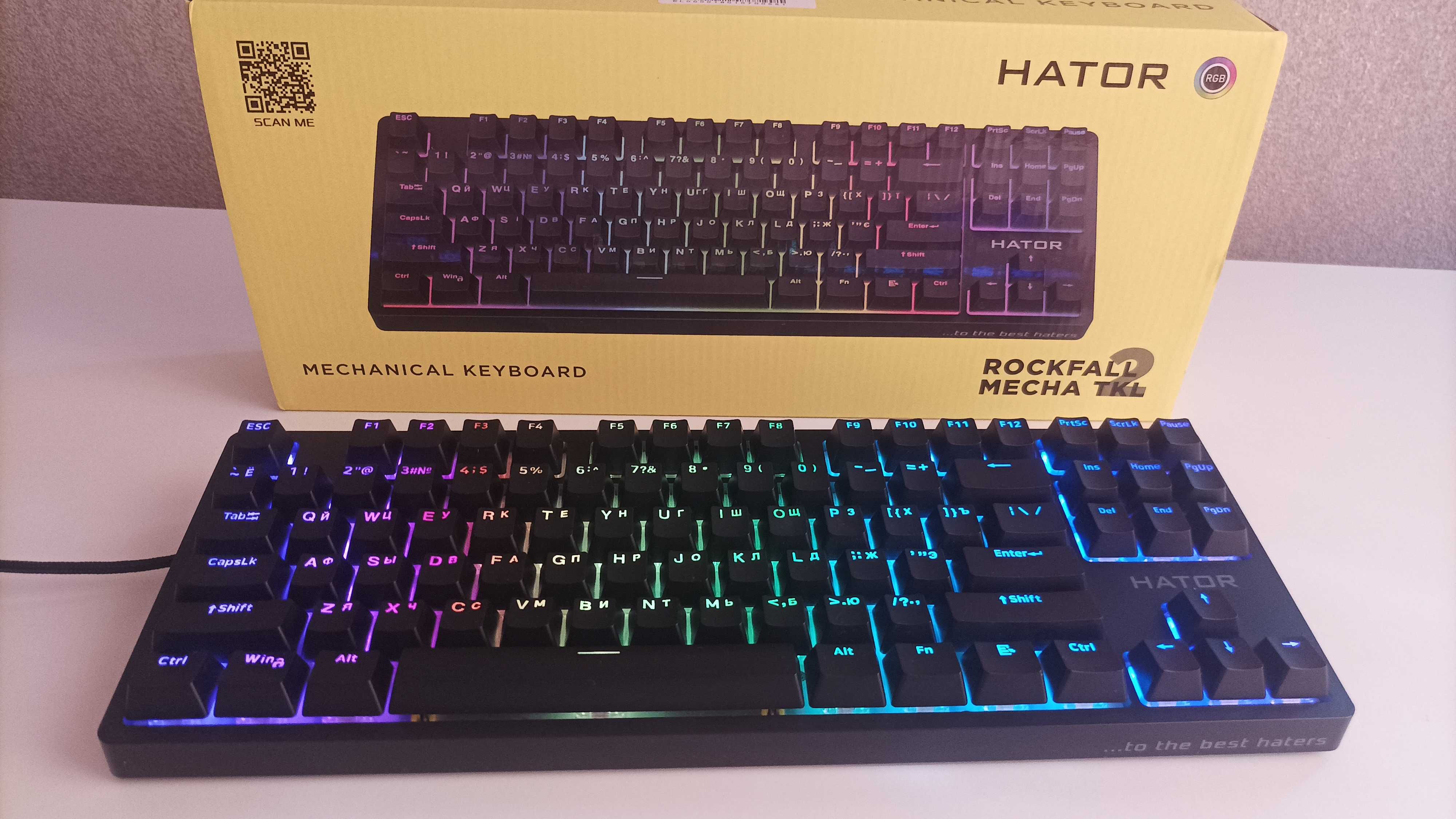 Клавиатура Hator Rockfall 2 Mecha TKL • Состояние 10/10 • Чек, коробка