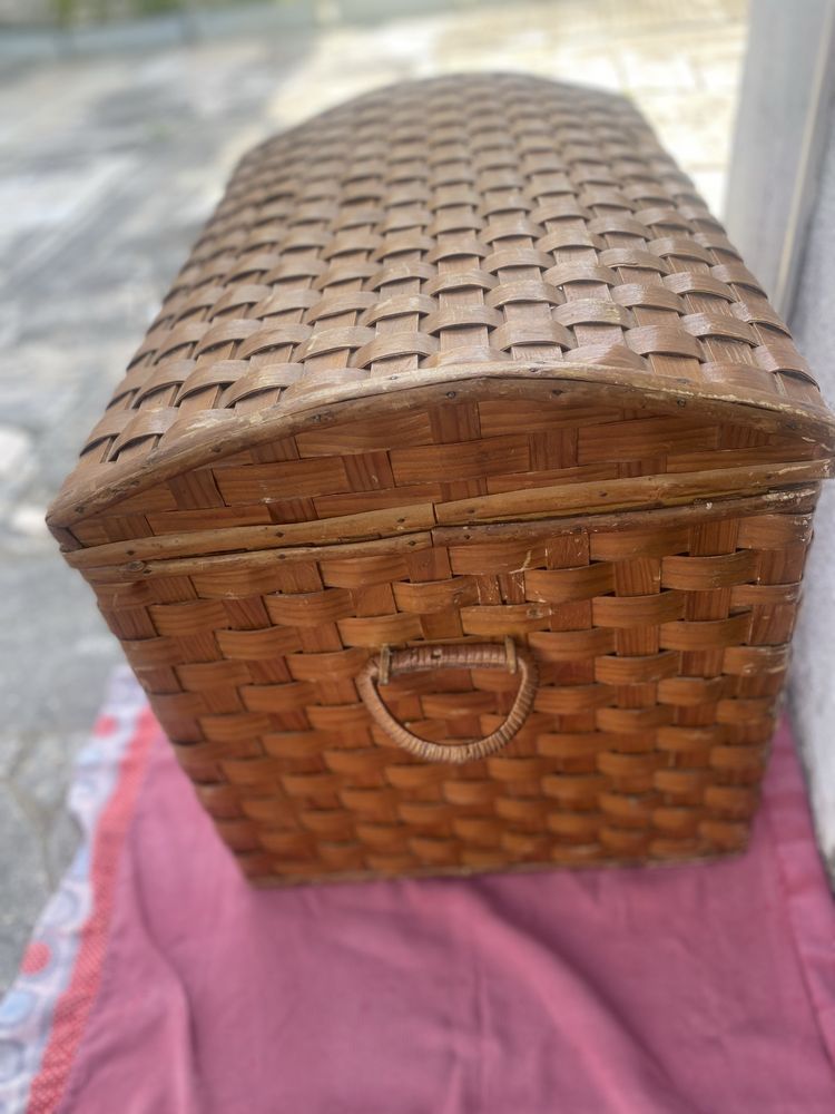 Cesta grande em forma de bau com pegas