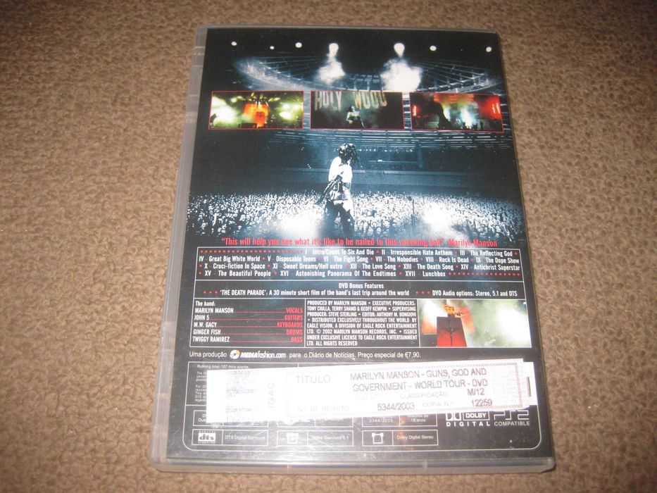 DVD do Marilyn Manson "Guns, God and Government"
