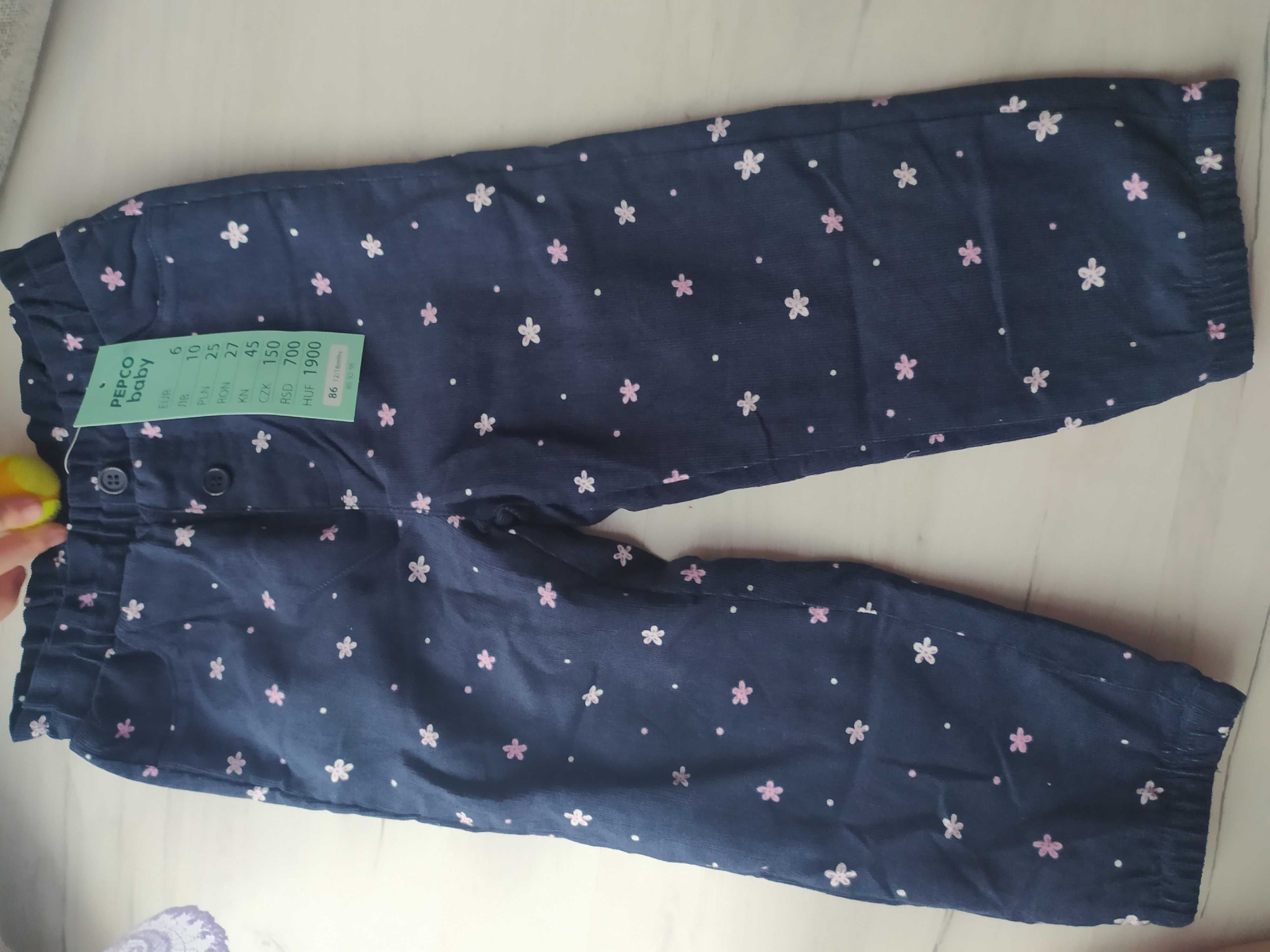 Nowe spodnie legginsy szorty dresy 86