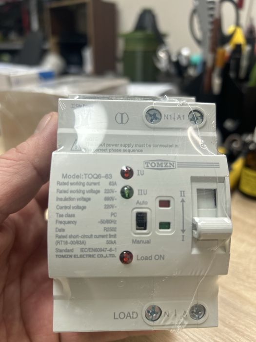 АВР TOMZN TOQ6-63/2Р Реле автоматичного вводу резерву