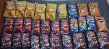 Caixa com 30 Batatas Fritas (Lays, Doritos, Rufles) 55 centimos cada!