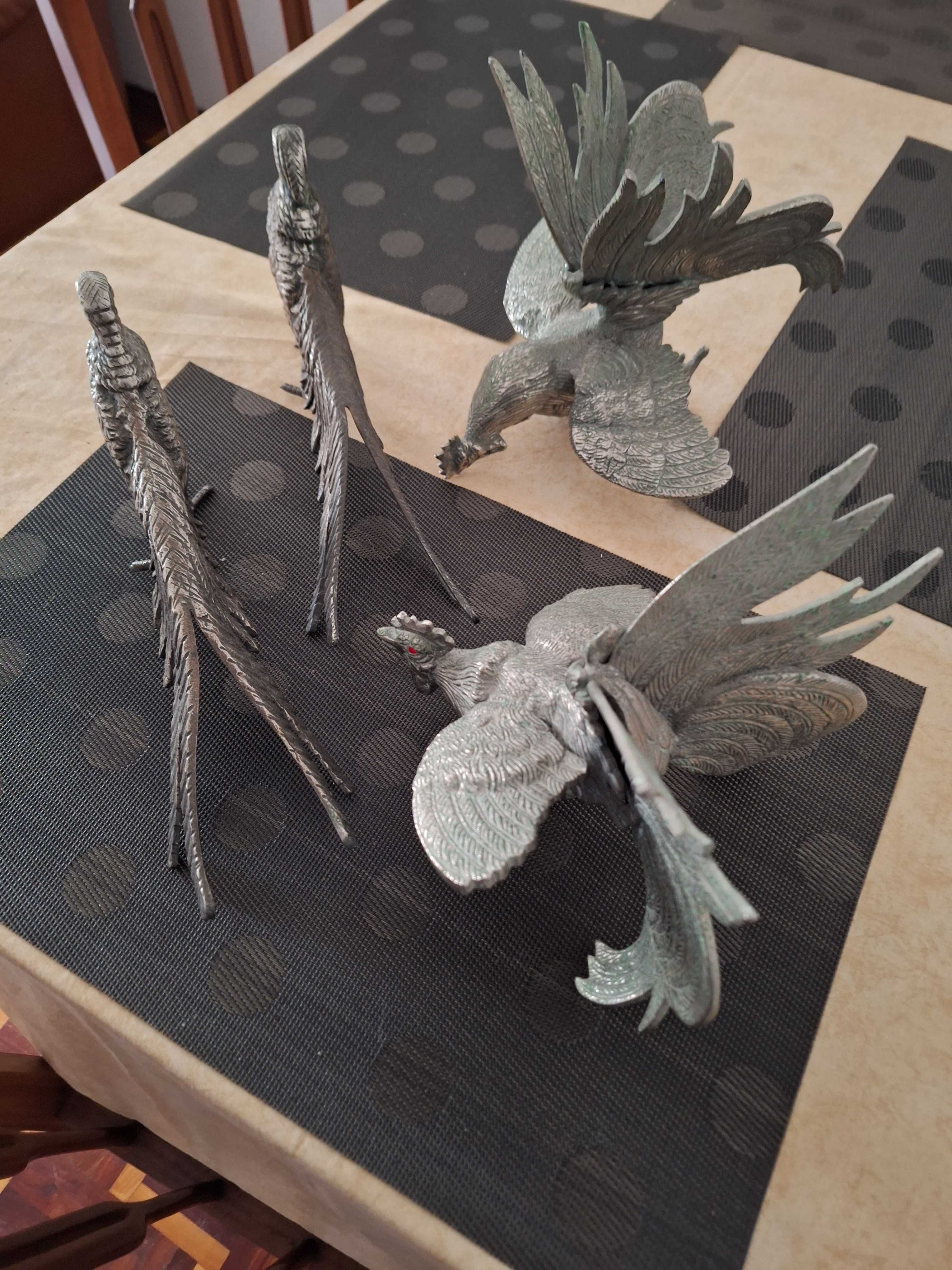 Estatuetas em bronze argenté