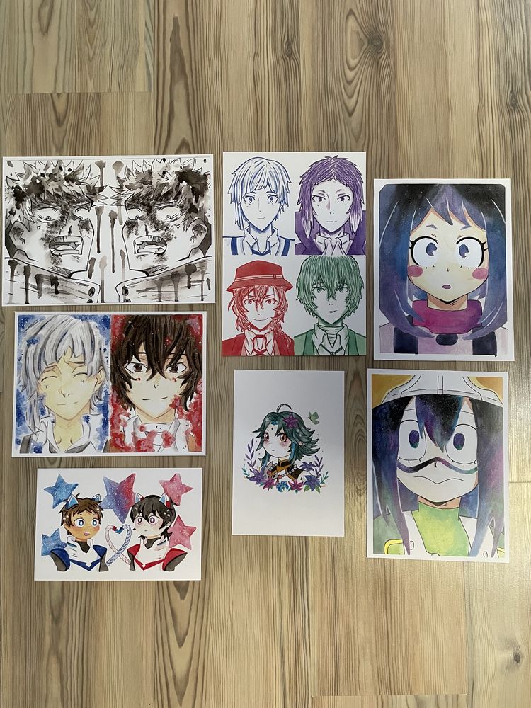 Plakaty printy My hero academia, Bungou stray dogs, Genshin Impact