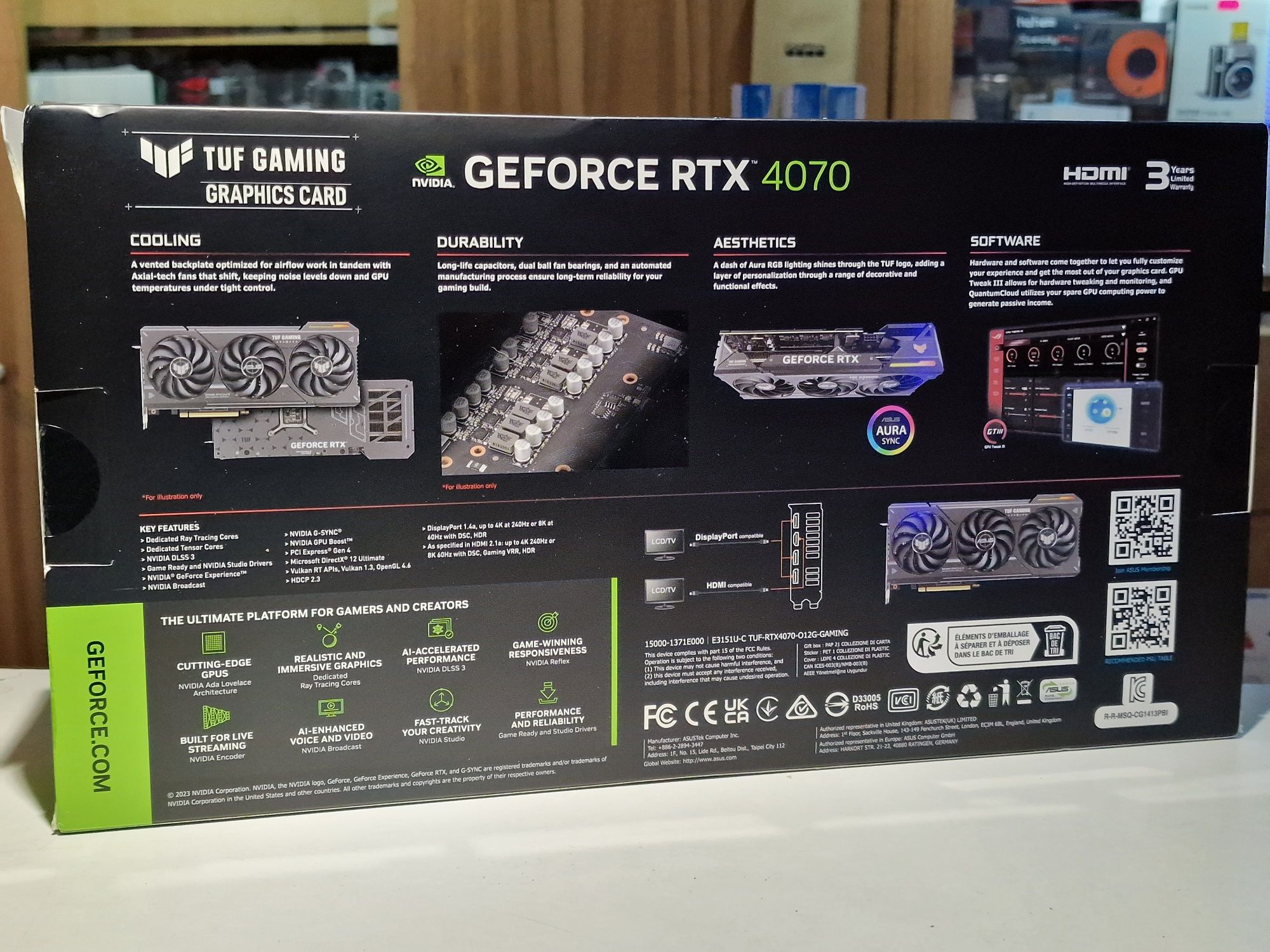 Відеокарта GF RTX 4070 12GB GDDR6X TUF Gaming Asus TUF-RTX4070-12G-GA