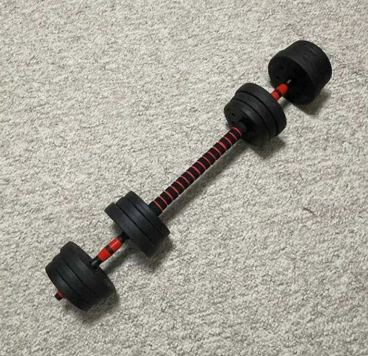 Zestaw HANTLI 2X10KG NOWE 2w1 gryf sztanga obciążenie 20KG sztangielki