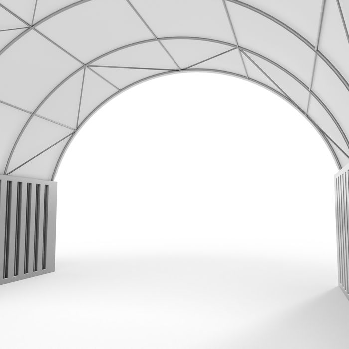 Zadaszenie kontenerowe 12x24m Całoroczna ochrona PVC 750g/m2