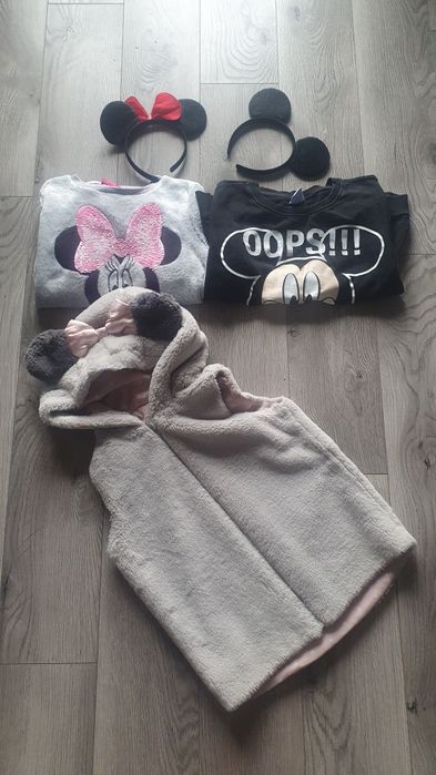 Zestaw ubrań Disneya, 2x bluza I kamizelka  + dwie opaski