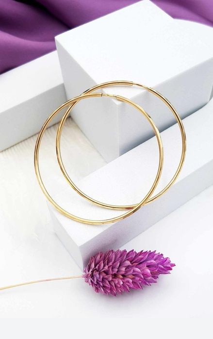 Złote kolczyki. Koła. 5 cm. Próba 585