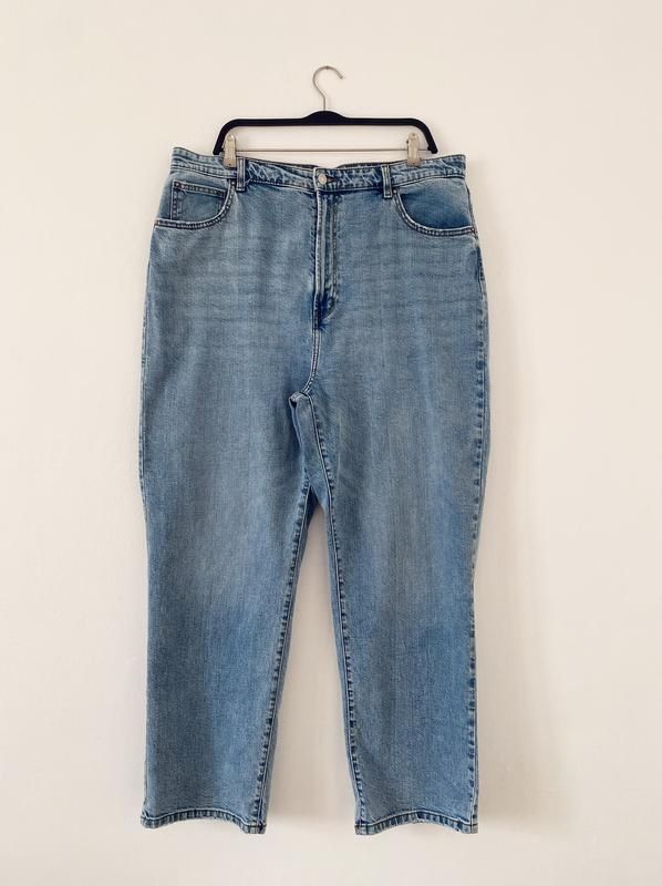 Прямые джинсы с высокой посадкой denim co plus size