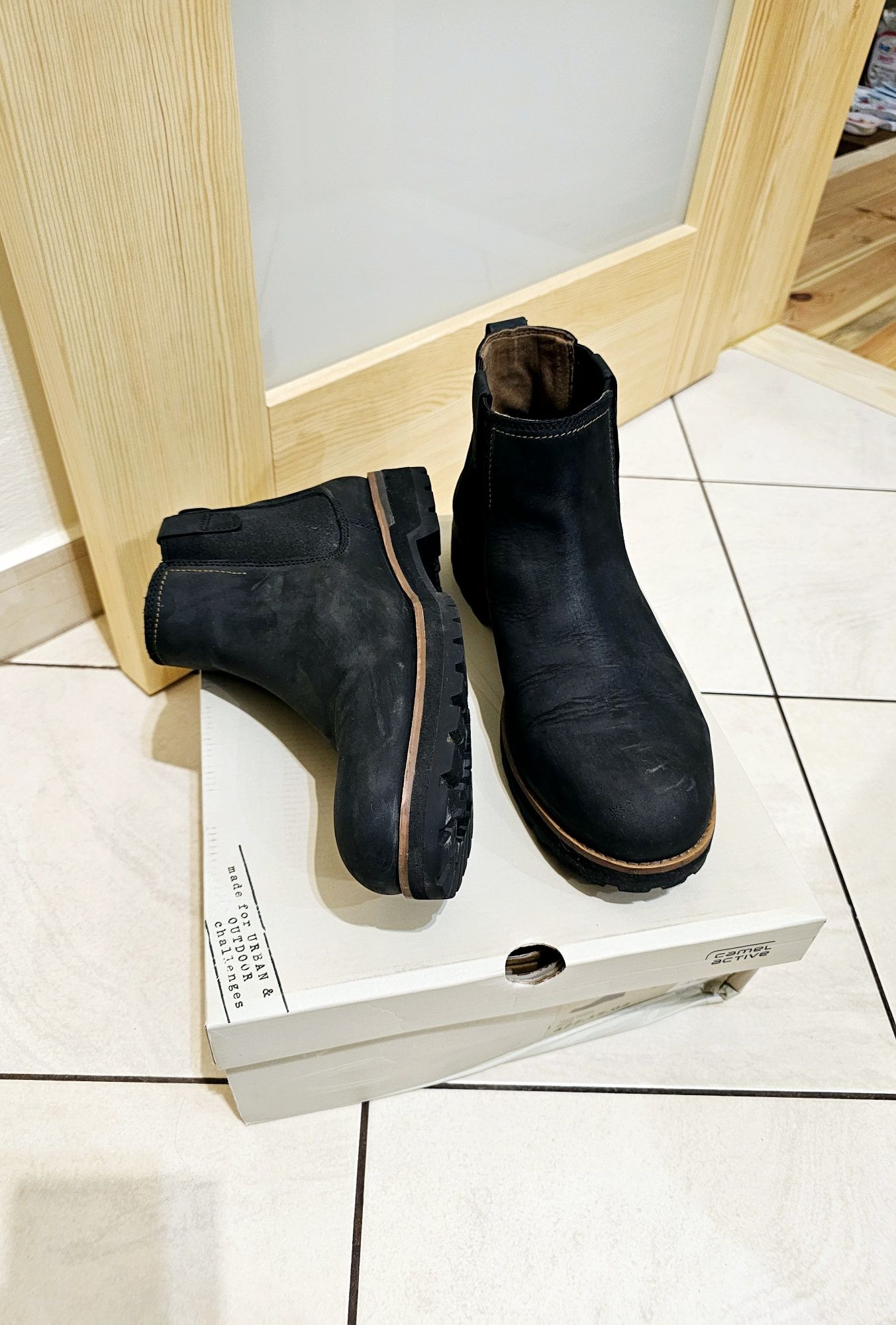 Czarne botki Camel Active 46 nubuk
